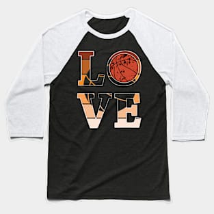 Retro Love Basketball Art Baseball T-Shirt